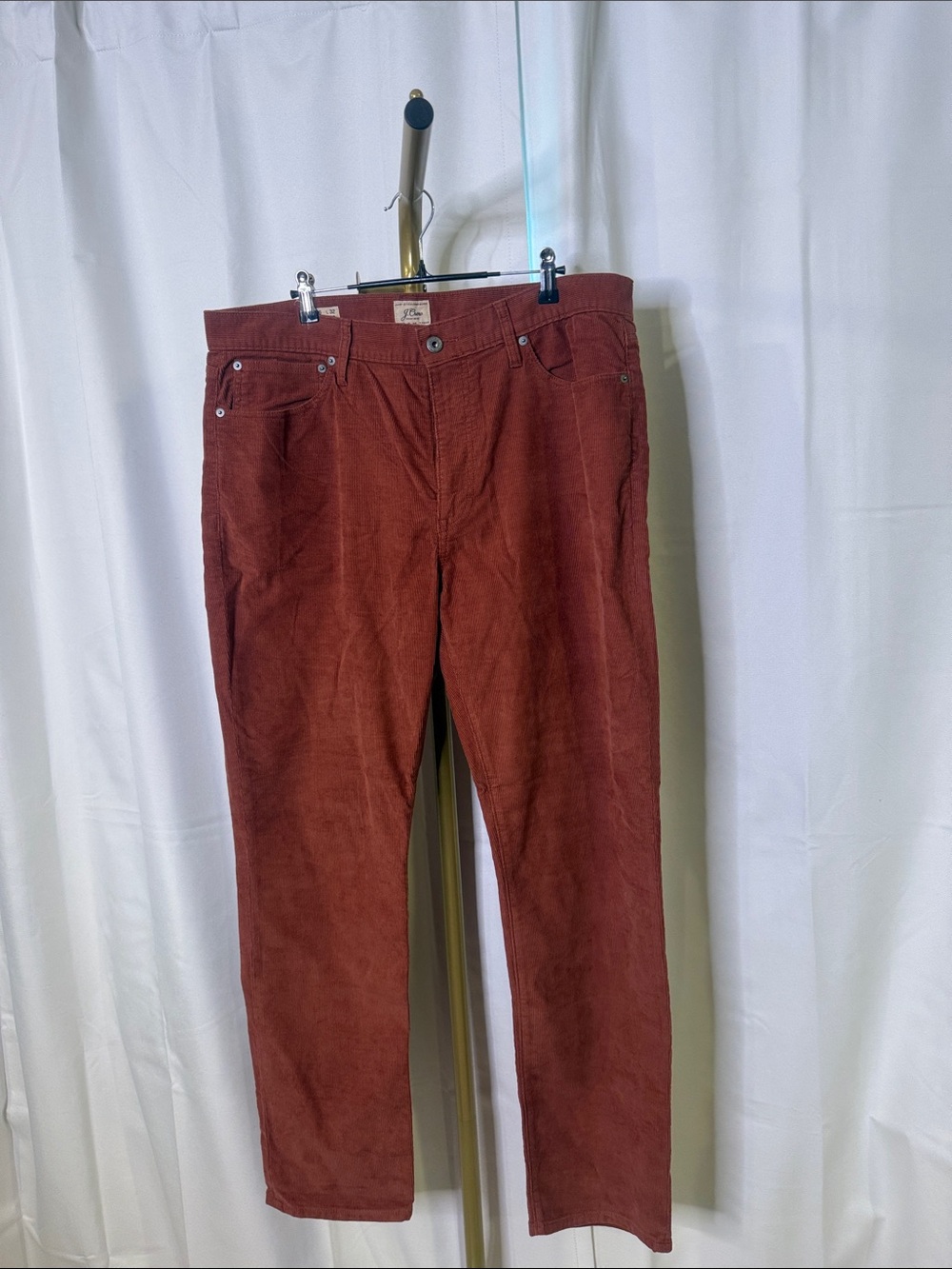 J. Crew Men's Corduroy Pants in Rust 36X32 Fall Pumpkin Style 1040
